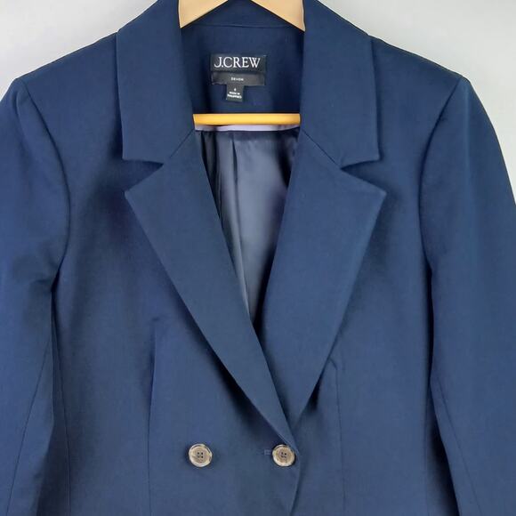 J.Crew SZ 6 Devon Blazer in Bi-Stretch Cotton Blend Navy Blue - Picture 3 of 6
